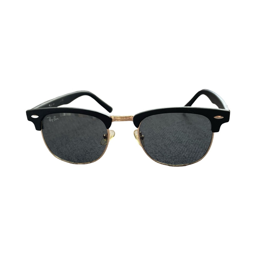 Ray-Ban RB3016 Clubmaster Classic Black and Gold Smoke Lens Sunglasses - Picture 3 of 9